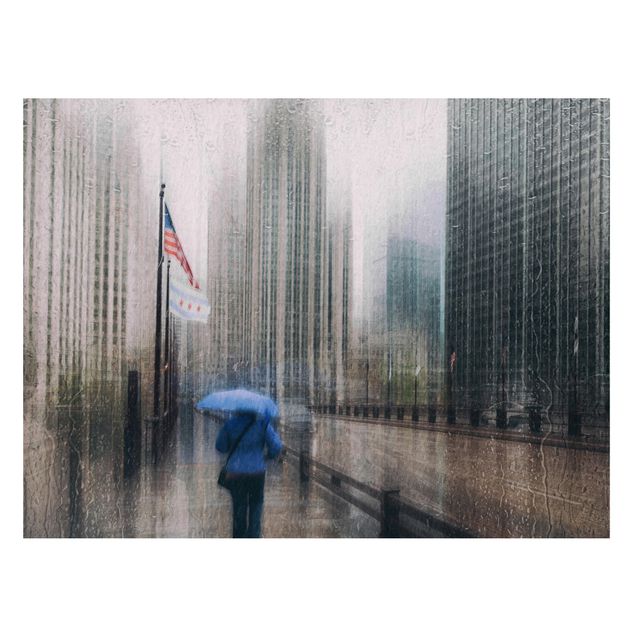 Tavlor arkitektur och skyline Rainy Chicago
