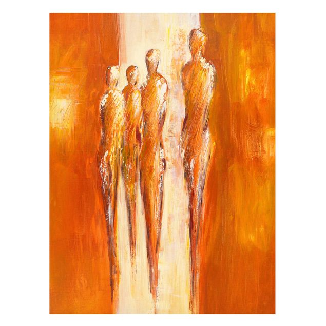 Tavlor konstutskrifter Petra Schüßler - Four Figures In Orange 02