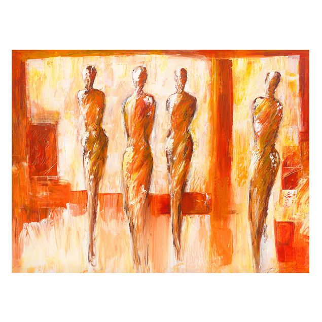 Tavlor konstutskrifter Petra Schüßler - Four Figures In Orange
