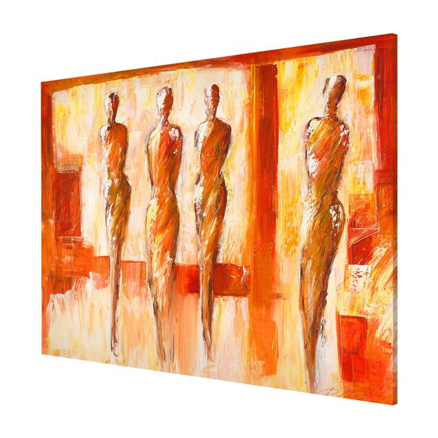 Tavlor abstrakt Petra Schüßler - Four Figures In Orange