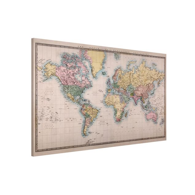 Kök dekoration Vintage World Map Around 1850