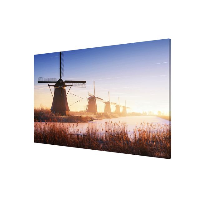 Tavlor arkitektur och skyline Windmills Of Kinderdijk
