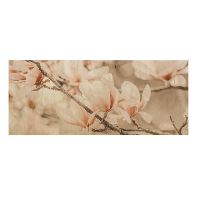 Trätavlor landskap Magnolia Twig Vintage Style