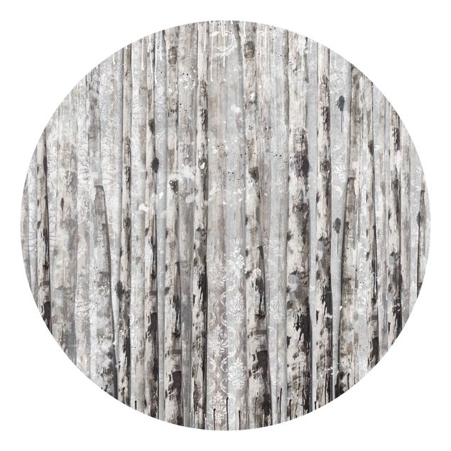Rund tapet - Picturesque Birch Forest