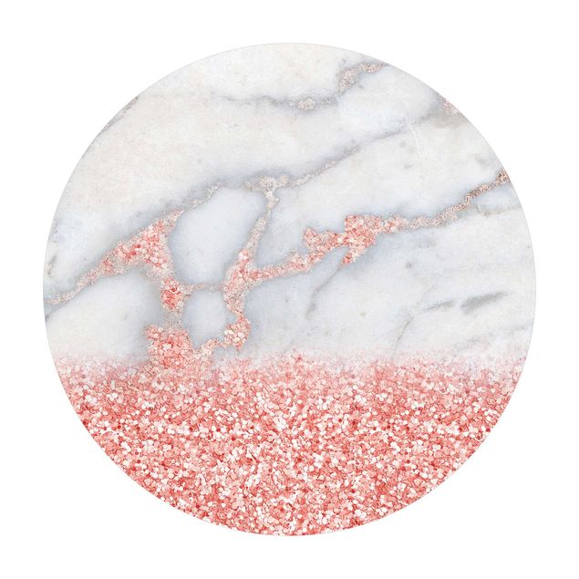 mattor grå Marble Optics With Light Pink Confetti