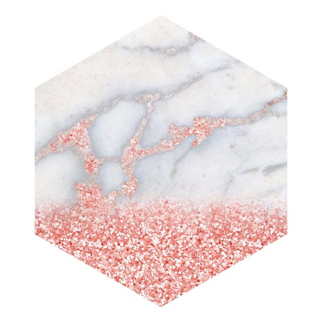 Fototapeter grått Marble Look With Pink Confetti