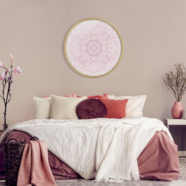 Tavlor mönster Mandala Watercolour Ornament Pink