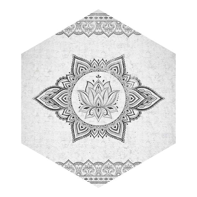 Tapeter Mandala Lotus Concrete Look