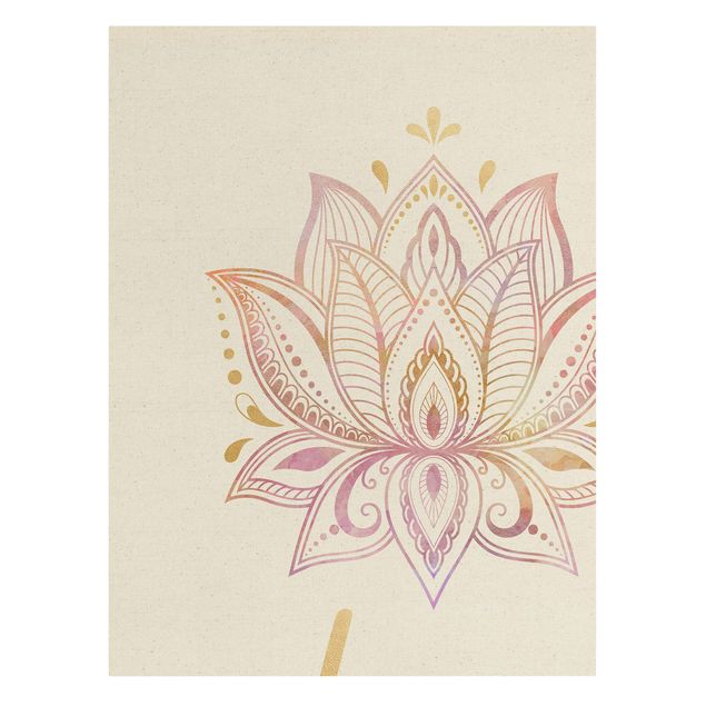 Tavlor Mandala Namaste Lotus Set Gold Light Pink