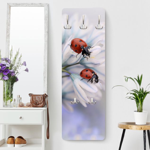 Klädhängare vägg blommor  Ladybird Couple