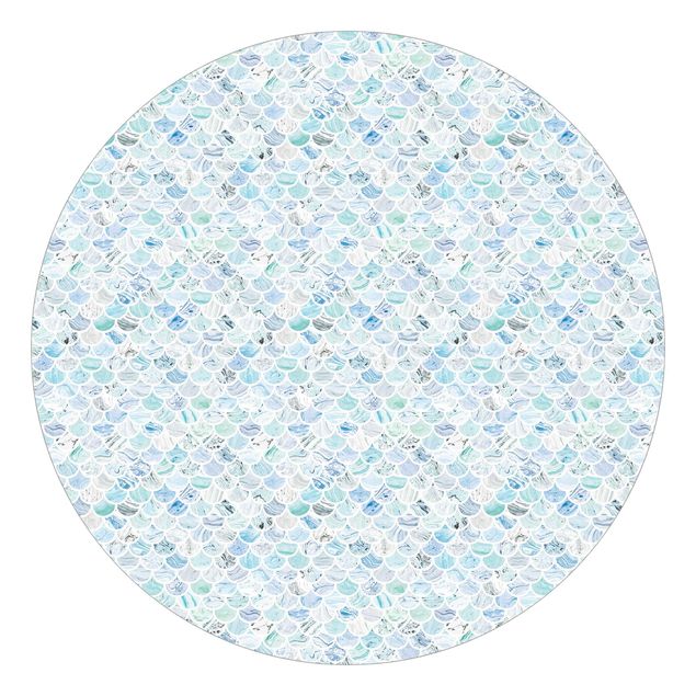 Tapeter industriell Marble Pattern Sea Blue