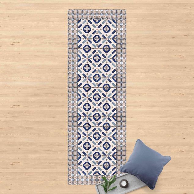 lång hallmatta Moroccan Tiles Flower Window With Tile Frame