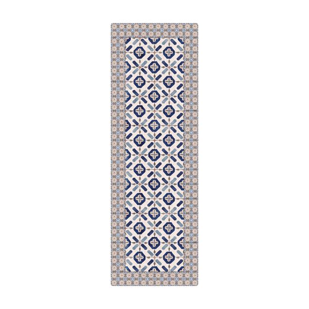 stora mattor Moroccan Tiles Flower Window With Tile Frame