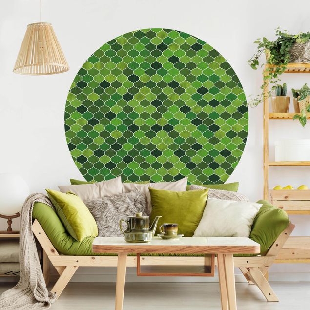 Kök dekoration Moroccan Watercolour Pattern Green