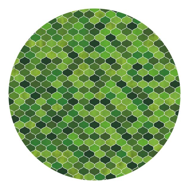 Tapeter modernt Moroccan Watercolour Pattern Green
