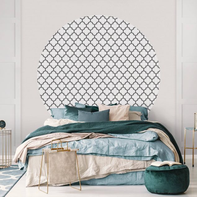 Tapeter dekorationer Moroccan Pattern With Ornaments Grey