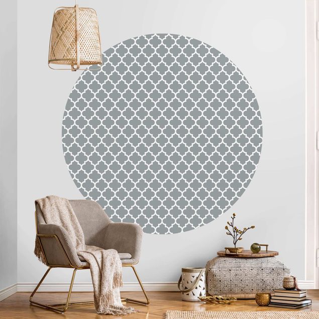 Tapeter dekorationer Moroccan Pattern With Ornaments In Front Of Grey