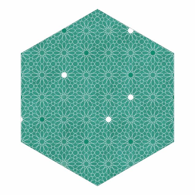 Fototapeter turkos Moroccan Stars Pattern