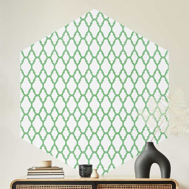 Tapeter geometrisk Moroccan Honeycomb Line Pattern