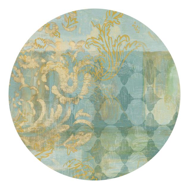 Tapeter modernt Moroccan Collage In Gold And Turquoise