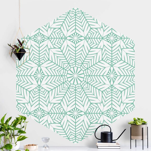 Tapeter geometrisk Moroccan XXL Tile Pattern In Turquoise