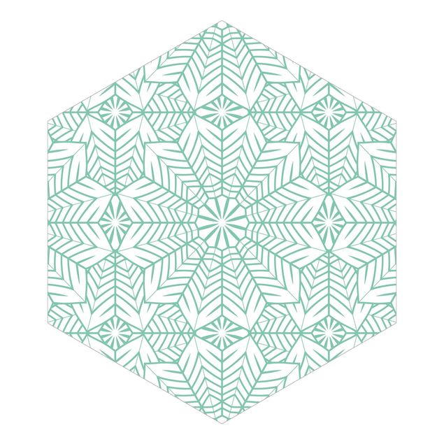 Fototapeter grått Moroccan XXL Tile Pattern In Turquoise