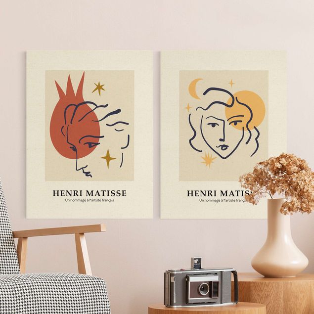 Tavlor färgglada Matisse Homage - Faces