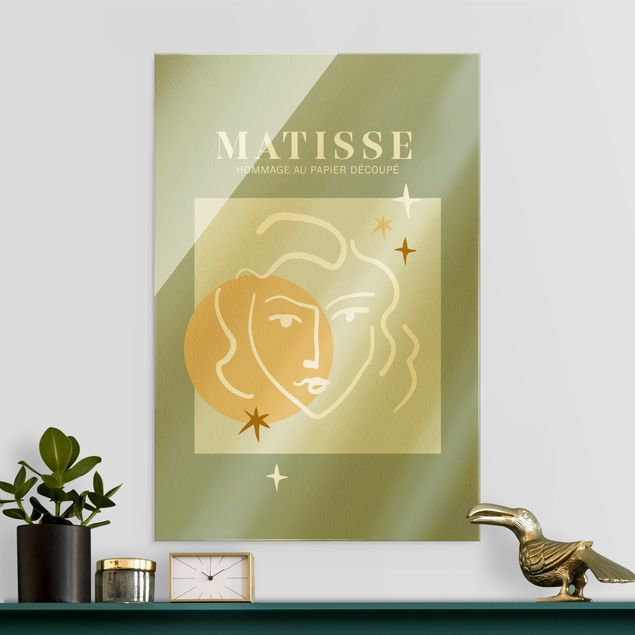 Glastavlor abstrakt Matisse Interpretation - Face And Stars