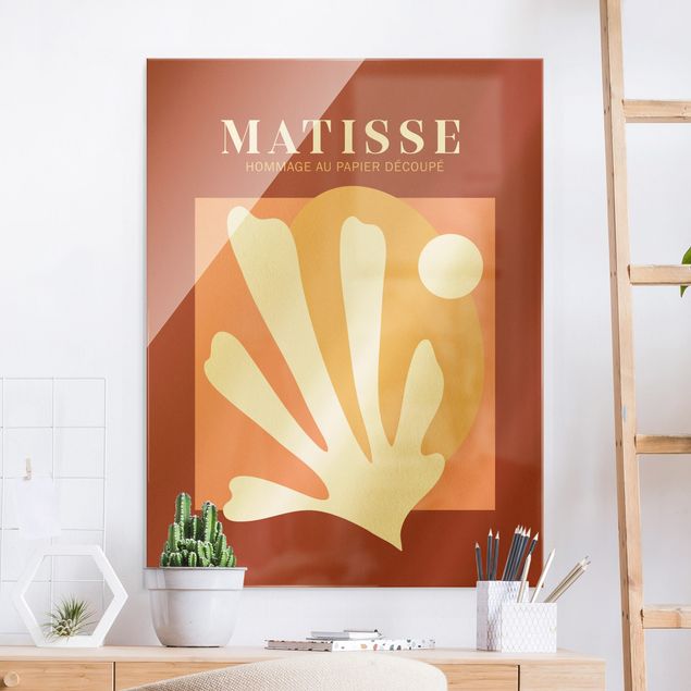 Glastavlor abstrakt Matisse Interpretation - Combination Red