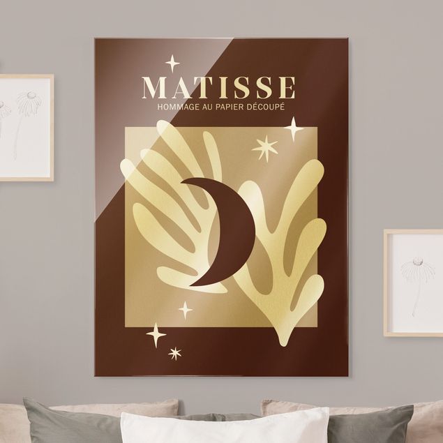 Tavlor abstrakt Matisse Interpretation - Moon And Stars Red