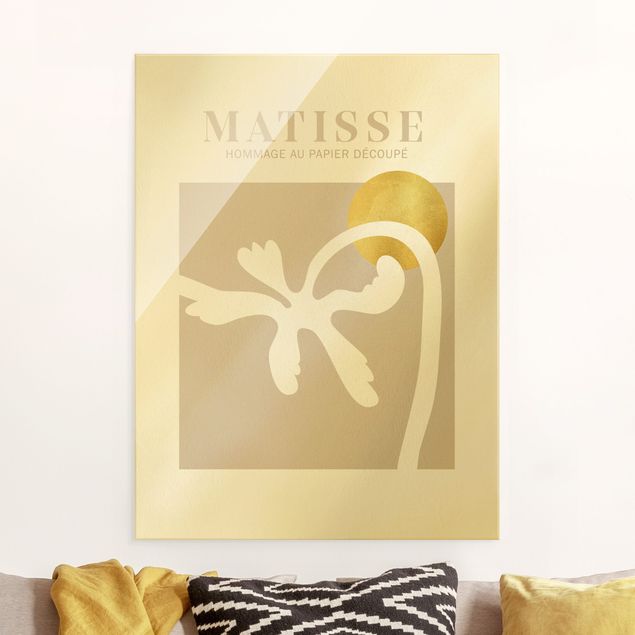 Glastavlor abstrakt Matisse Interpretation - Palm Tree And Sun