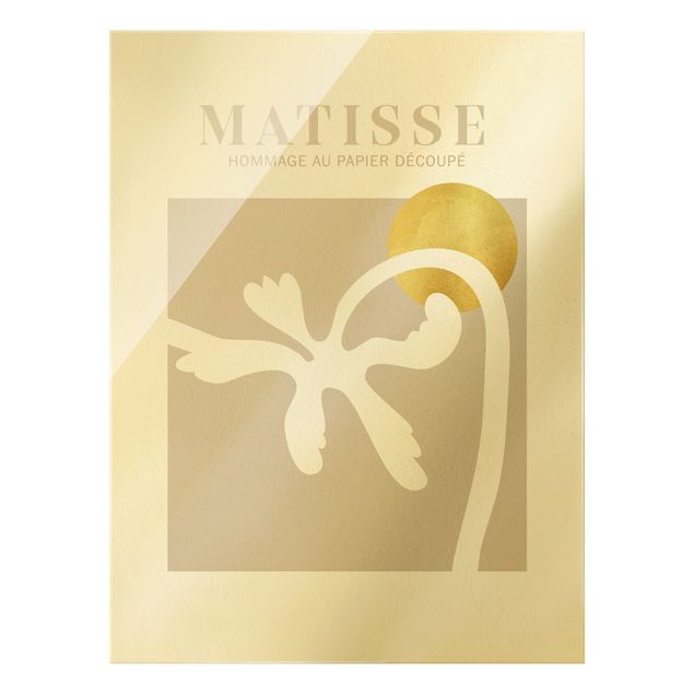 Glas Magnetboard Matisse Interpretation - Palm Tree And Sun