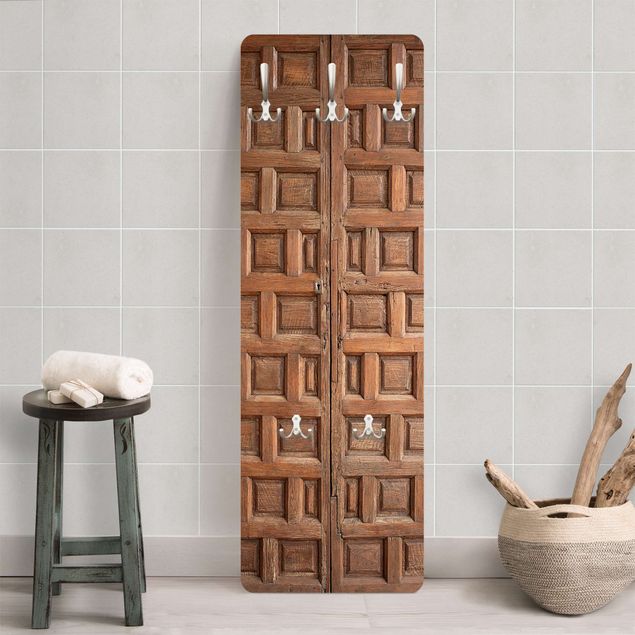 Klädhängare vägg trälook Mediterranean Wooden Door From Granada