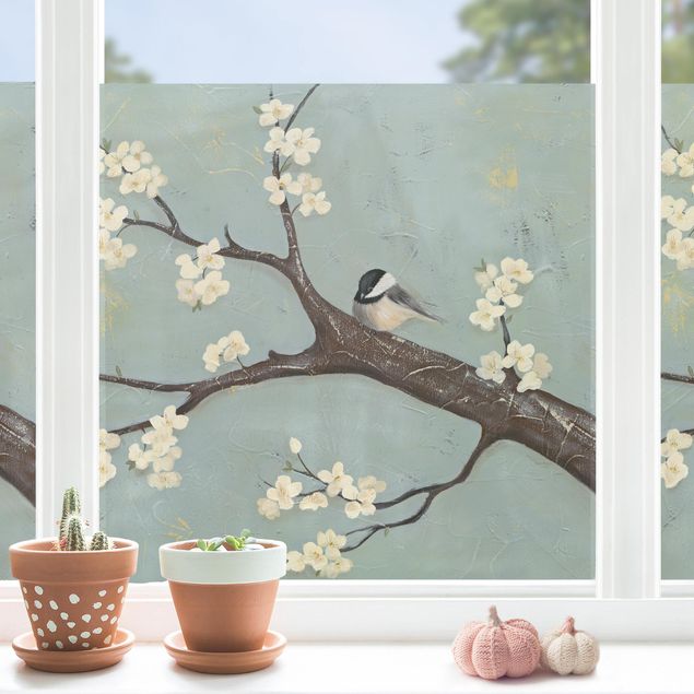 Fönsterdekaler blommor  Bird On Cherry Tree