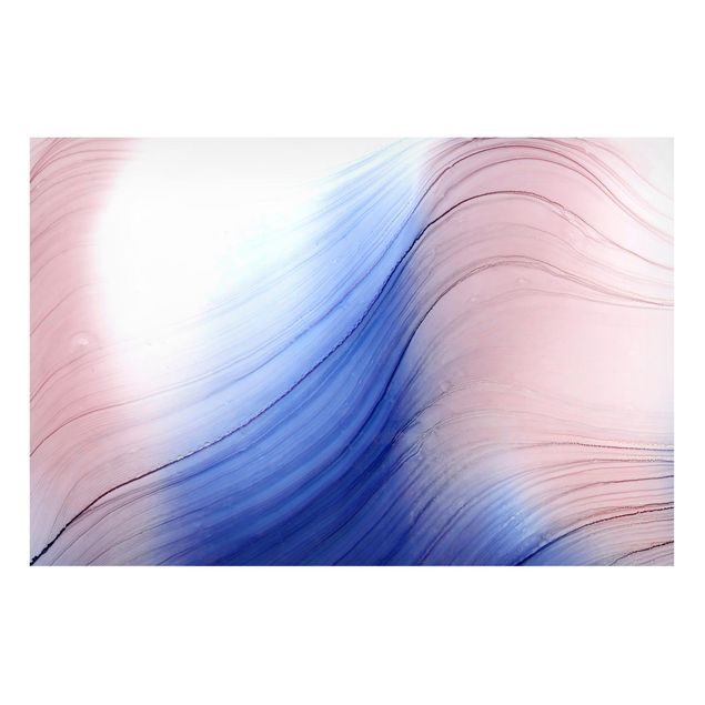 Tavlor abstrakt Mottled Colours Blue With Light Pink