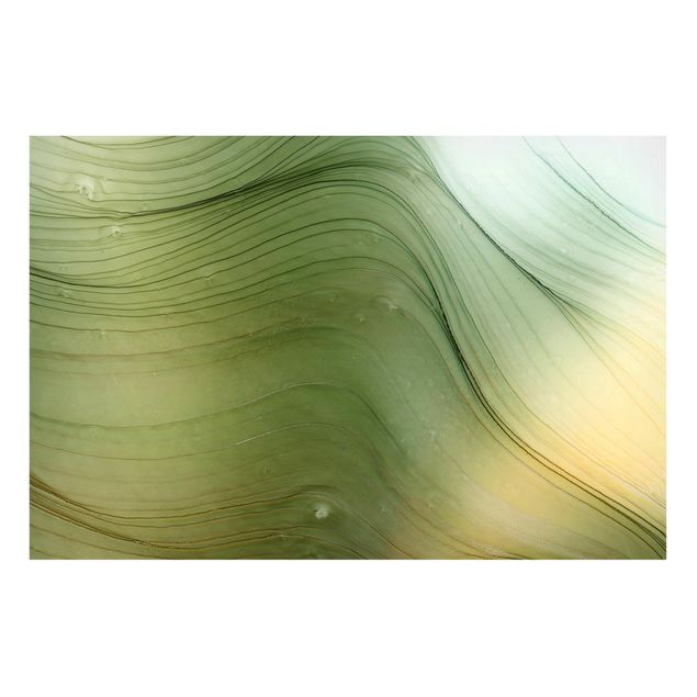 Tavlor abstrakt Mottled Green With Honey Yellow