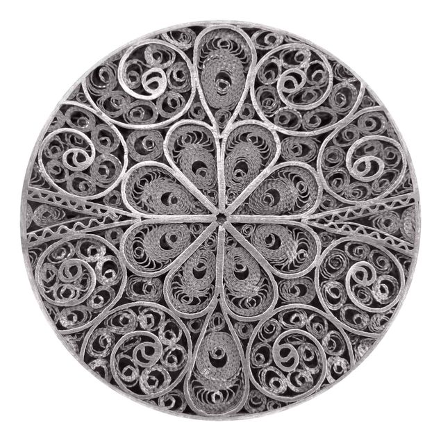 Tapeter modernt Metal Ornamentation Mandala In Silver