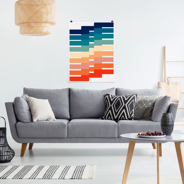 Posters abstrakt Modern Rainbow Geometry