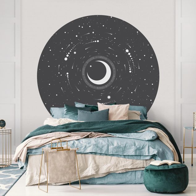 Kök dekoration Moon In Star Circle