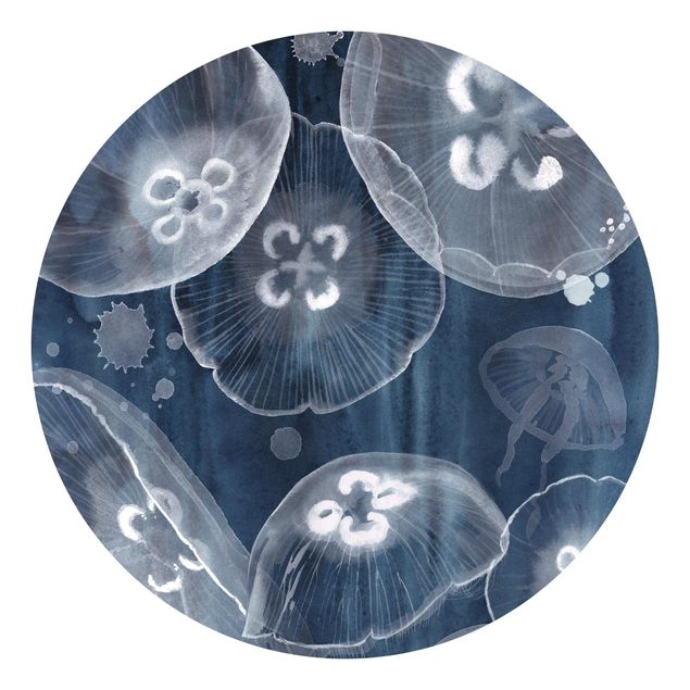 Fototapeter blå Moon Jellyfish II