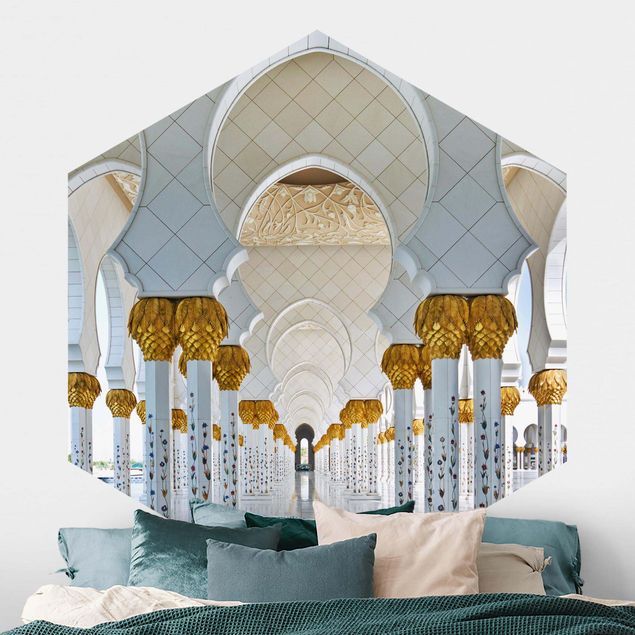 Tapeter geometrisk Mosque In Abu Dhabi