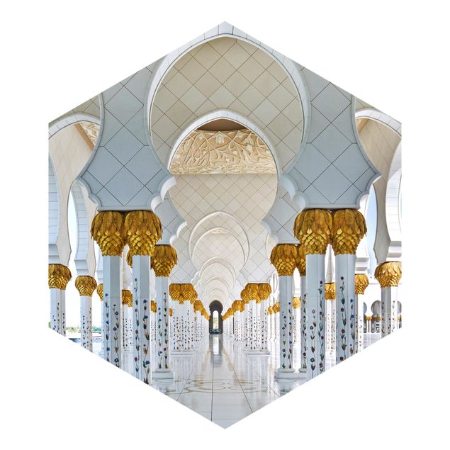 Fototapeter vit Mosque In Abu Dhabi