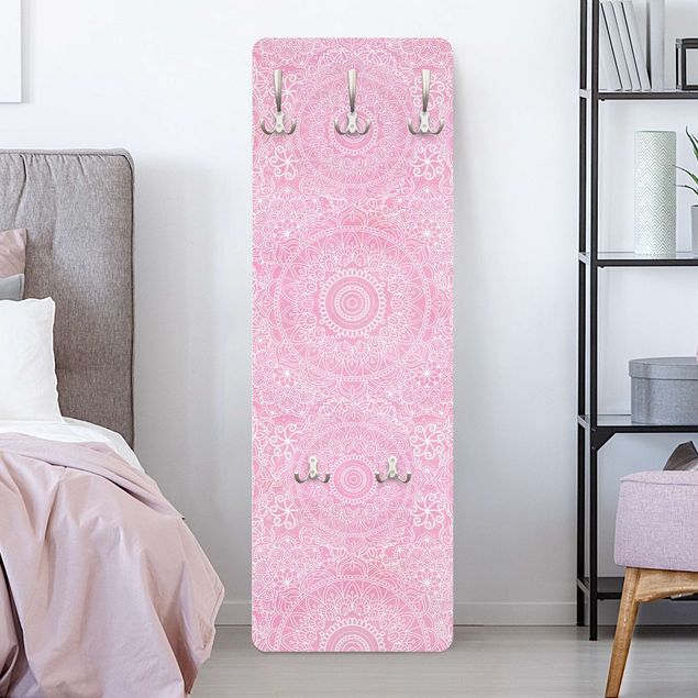 Klädhängare vägg mönster Pattern Mandala Light Pink