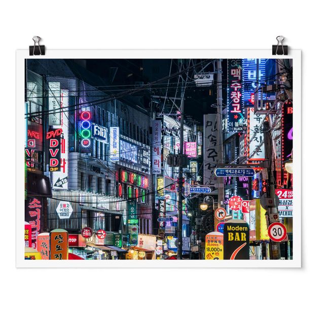 Tavlor arkitektur och skyline Nightlife Of Seoul