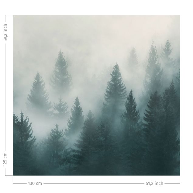Måttbeställda gardiner Coniferous Forest In Fog