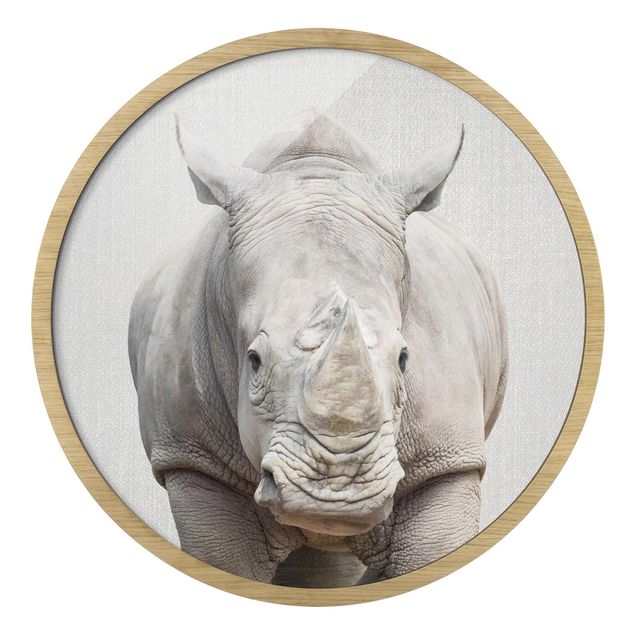 Tavlor svart och vitt Rhinoceros Nora
