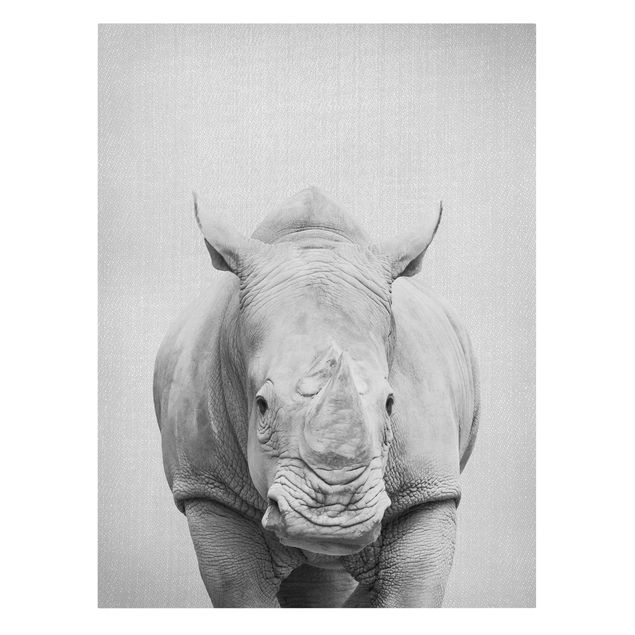 Tavlor svart och vitt Rhinoceros Nora Black And White
