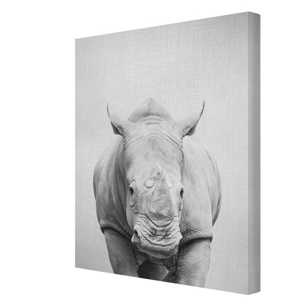 Tavlor Gal Design Rhinoceros Nora Black And White