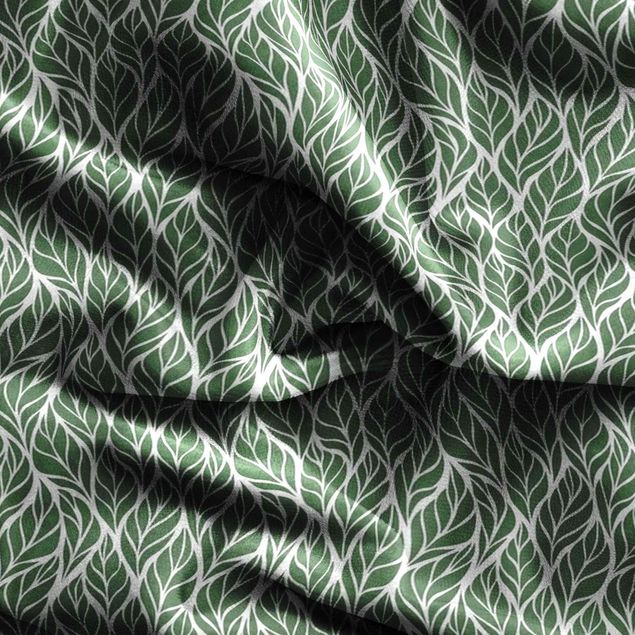 måttbeställd gardin Natural Pattern Large Leaves Green
