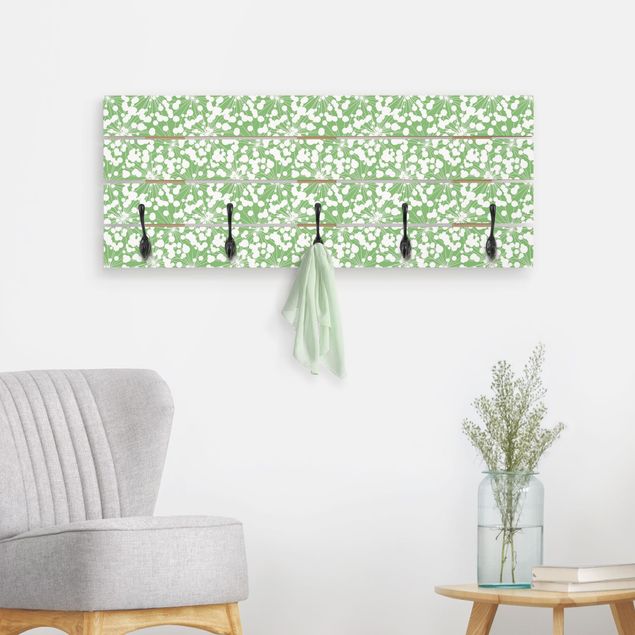 Klädhängare vägg mönster Natural Pattern Dandelion With Dots In Front Of Green